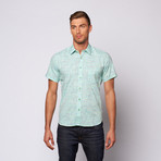 Plaid Button Up Shirt // Aqua (2XL)