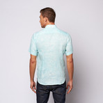 Linen Button Up Shirt // Aqua (XL)