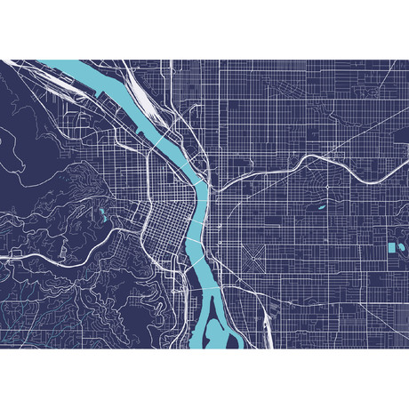 Portland Map (Charcoal + Slate)