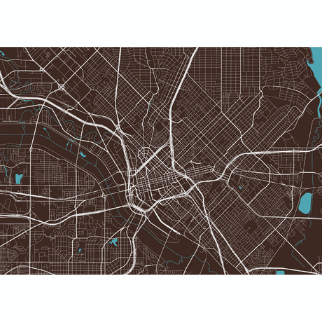 Dallas Map (Charcoal + Slate)