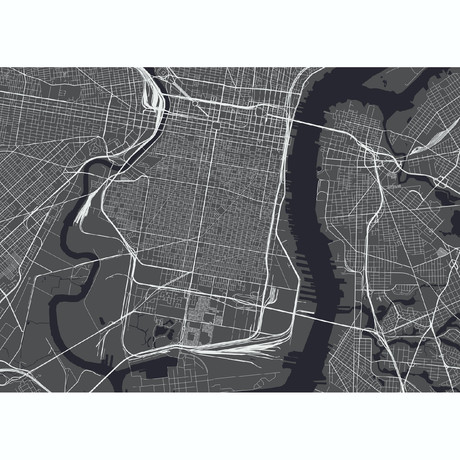 Philadelphia Map (Charcoal + Slate)