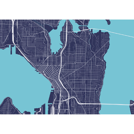 Seattle Map (Charcoal + Slate)