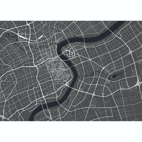 Shanghai Map (Charcoal + Slate)