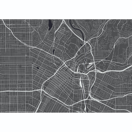 Los Angeles Map (Charcoal + Slate)