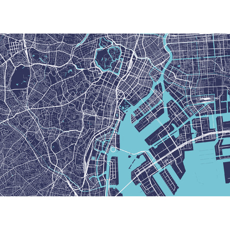Tokyo Map (Charcoal + Slate)
