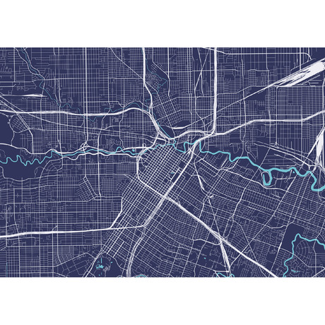 Houston Map (Charcoal + Slate)