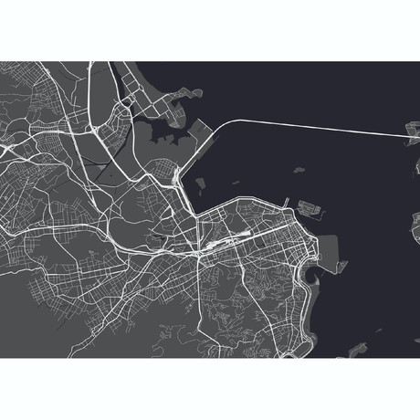 Rio de Janeiro Map (Charcoal + Slate)