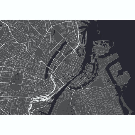 Copenhagen Map (Charcoal + Slate)