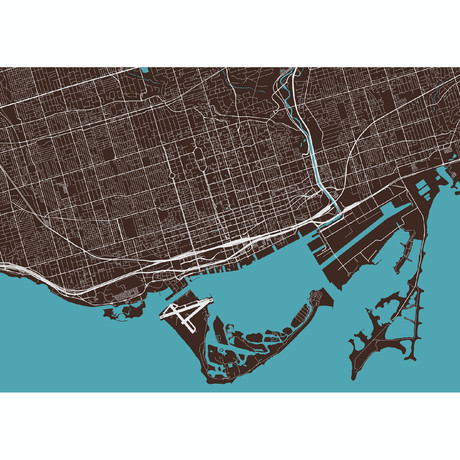 Toronto Map (Charcoal + Slate)
