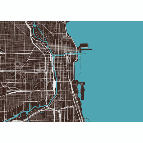 Chicago Map (Charcoal + Slate)
