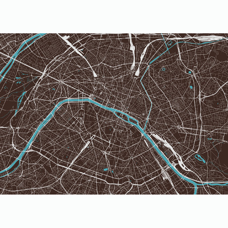 Paris Map (Charcoal + Slate)