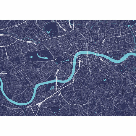 London Map (Charcoal + Slate)