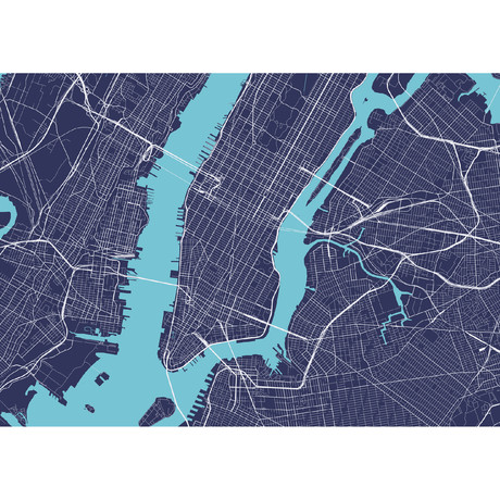 New York Map (Charcoal + Slate)