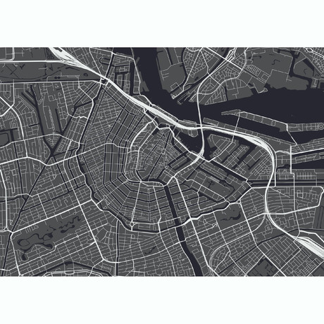 Amsterdam Map (Charcoal + Slate)