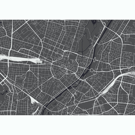 Munich Map (Charcoal + Slate)