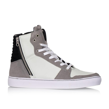 Adonis High Top // White + Grey + Black (US: 7)