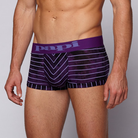 Striped Brazilian Trunks // Acai Berry (S)