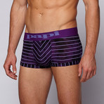 Striped Brazilian Trunks // Acai Berry (L)