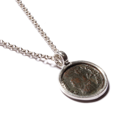 Roman Empire Silver Coin Necklace // Constans