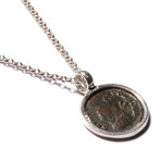 Roman Empire Silver Coin Necklace // Constans