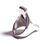 Ancient India Bent Bar Silver Ring