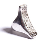 Ancient India Bent Bar Silver Ring