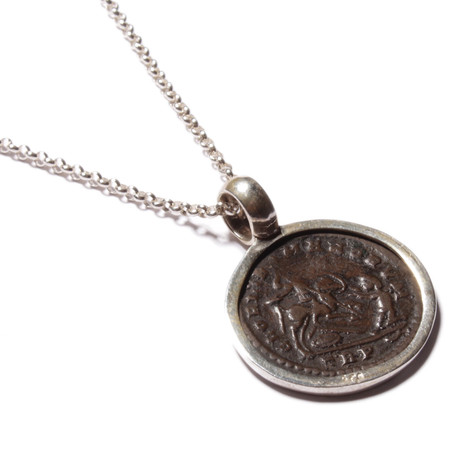 Roman Empire Silver Coin Necklace // Maxlentius