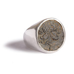 Roman Republic Coin AE SEMIS Silver Ring