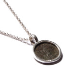 Roman Empire Silver Coin Necklace // Valens