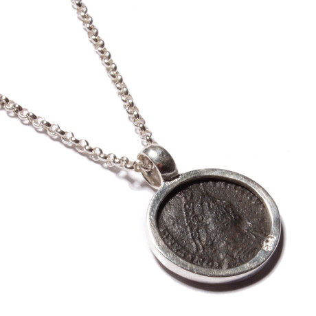 Roman Empire Silver Coin Necklace // Augustus