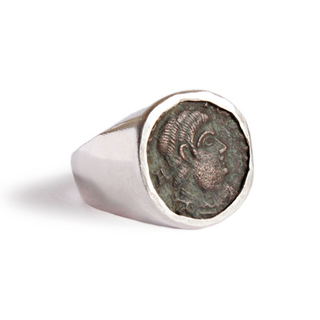 Romain Coin Magnentius Silver Ring