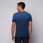 Raw Edge V-Neck Tee // Deep Ocean (XL)