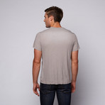 Raw Edge V-Neck Tee // Grey (S)