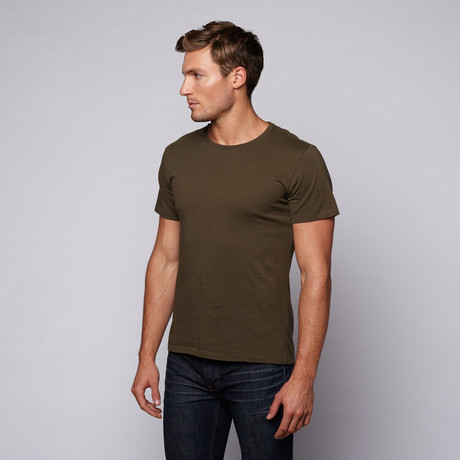 Basic Crewneck Tee // Olive (S)