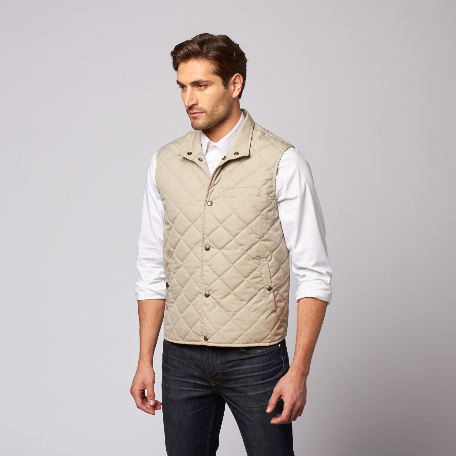 Quilted Vest // Stone (S) - HonourMark - Touch of Modern