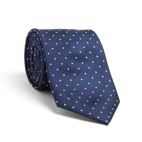 Microdot Silk Tie // Navy