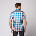 Sea Of Time Button Down Shirt // Cerulean (L)