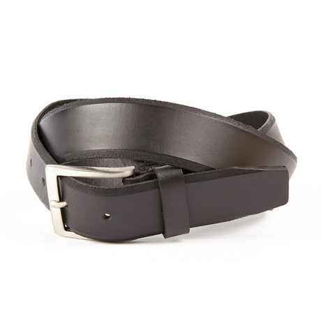 The Gene Chamferred Edge Leather Belt  // Black (Small (32"- 34" Waist))