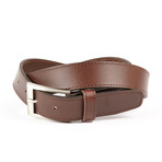 The Charlie Woven Embossed Leather Belt // Brown (Small (32"- 34" Waist))