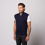 Ribbed Half Zip Vest // Navy (2XL)