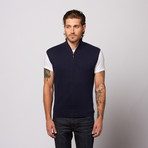 Ribbed Half Zip Vest // Navy (2XL)