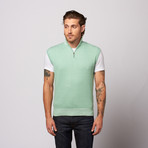 Ribbed Half Zip Vest // Sea Green (XL)