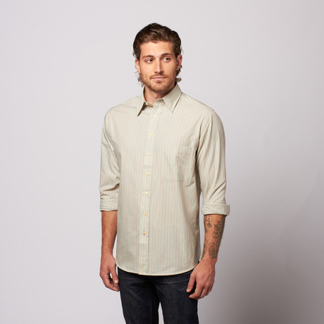 MINE Apparel // Fine Lines Button Up // Green (XS)