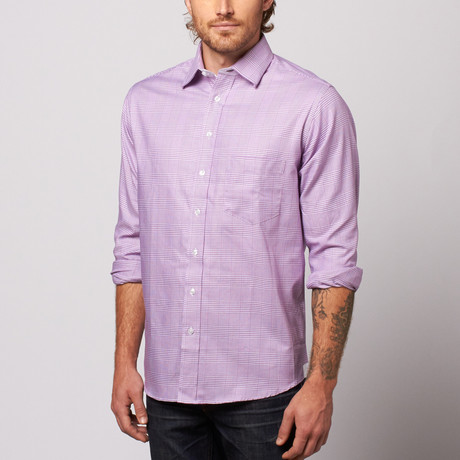 MINE Apparel // Houndstooth Button Up // Purple (M)