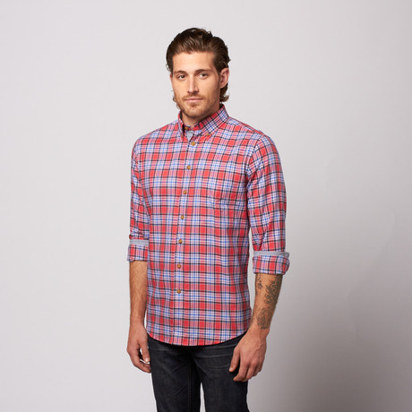 Plaid Button Down // Red (XS)