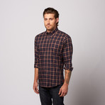 MINE Apparel // Plaid Button Down // Navy + Red (L)