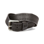 The Bruce Perforated Leather Belt  // Black (Small (32"- 34" Waist))