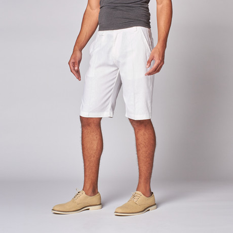 Flat Front Shorts // White (S)