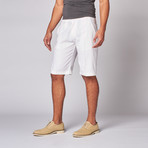 Flat Front Shorts // White (L)
