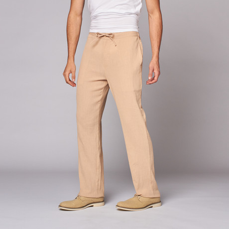 Gauze Drawstring Pants // Khaki (S)